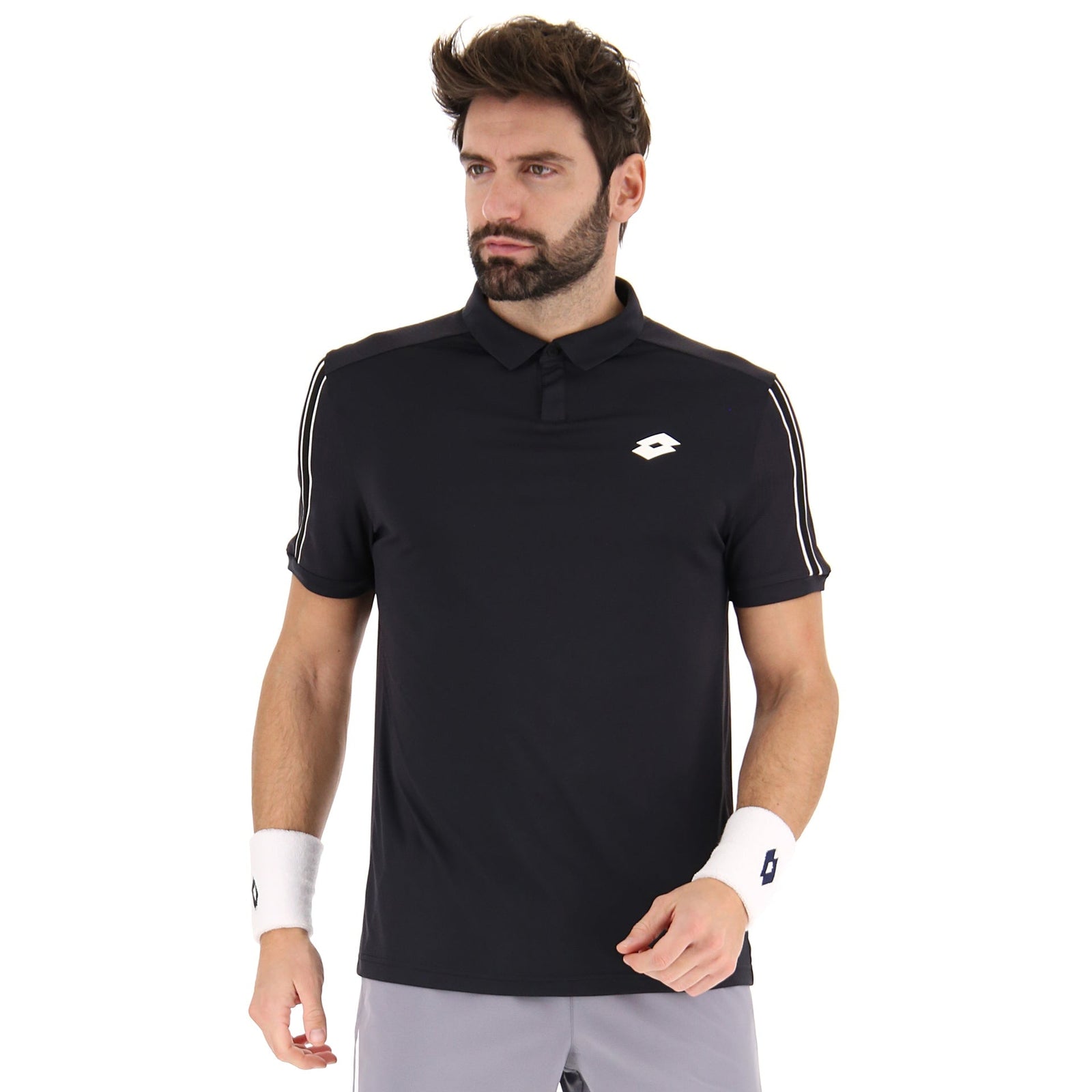 Lotto Sport All Black Men's Black Squadra Polo